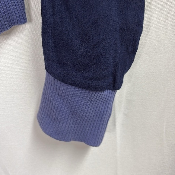 Anthropologie Amadi Eyelet Bomber Jacket Blue Size Medium - Picture 4 of 6